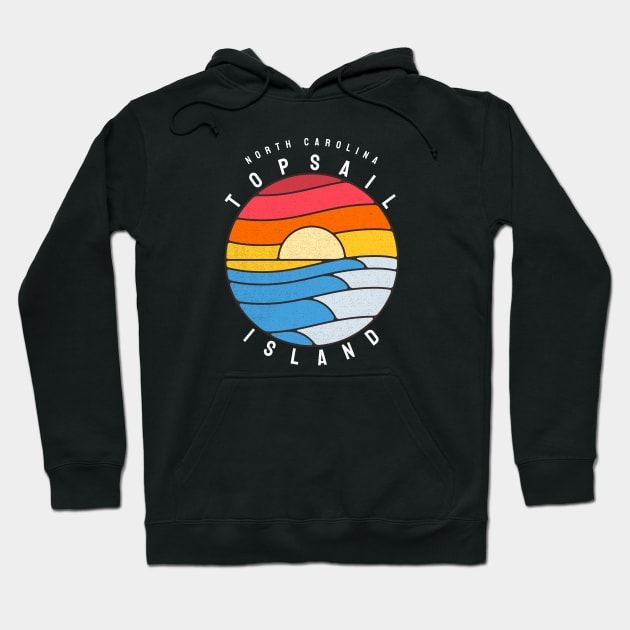 Topsail Island, North Carolina Stained Glass Sunrise Hoodie by Contentarama